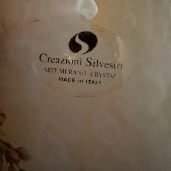 Creazioni Silvestri Arte Murano Crystal Ice Bucket Made In Italy, Floral & Gold - Picture 4 of 7